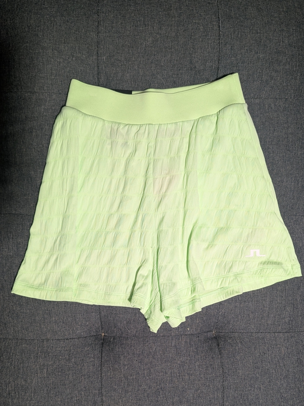 NWT J.Lindeberg Elea High Waisted Smocked Shorts XS Patina Green Golf Tennis